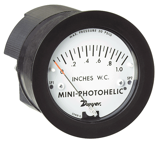 Dwyer Mini-Photohelic Differential Gauge Pressure Switch, Series MP